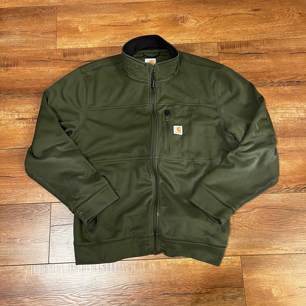 Vintage Carhartt Zipup Hoodie Size XL/L Green